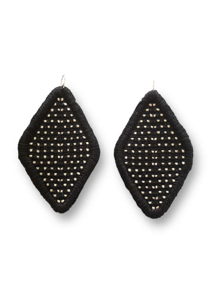 Black Rhombus Maxi Earrings 